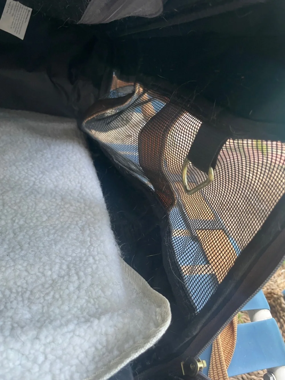 Soft-Sided Gray and Tan Cat Carrier with Mesh Ventilation